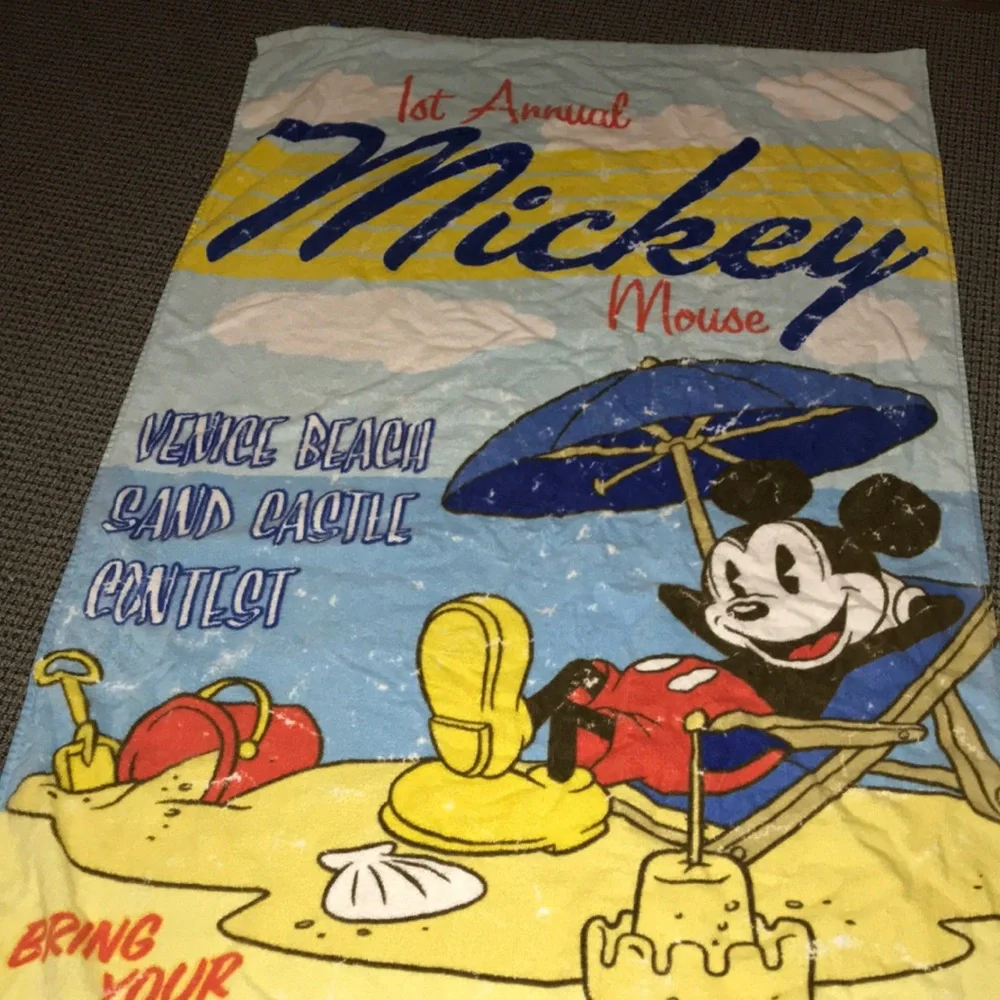 Disney Mickey Beach Towel in Blue, Yellow,‎ Red & Black